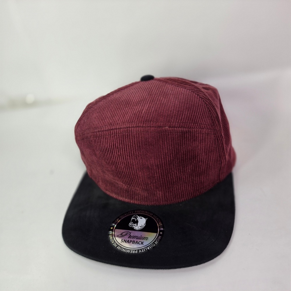 Pit Bull The Dream Cap Corduroy Snapback Hat Maroon Black Faux Suede Flat Bill